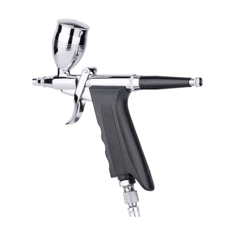 Dual-actio airbrush pingunt sprayer pistol tenaci, 2cc, 5cc et 13cc options cum III diversis pocula